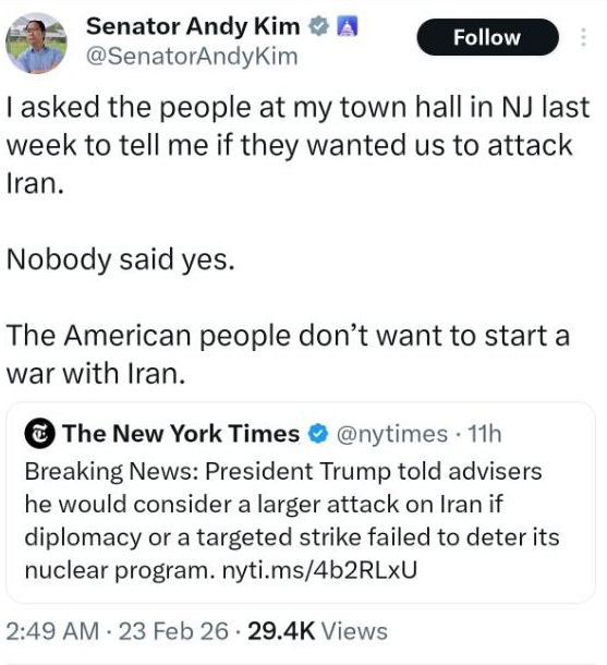 سناتور آمریکایی علیه حمله به ایران