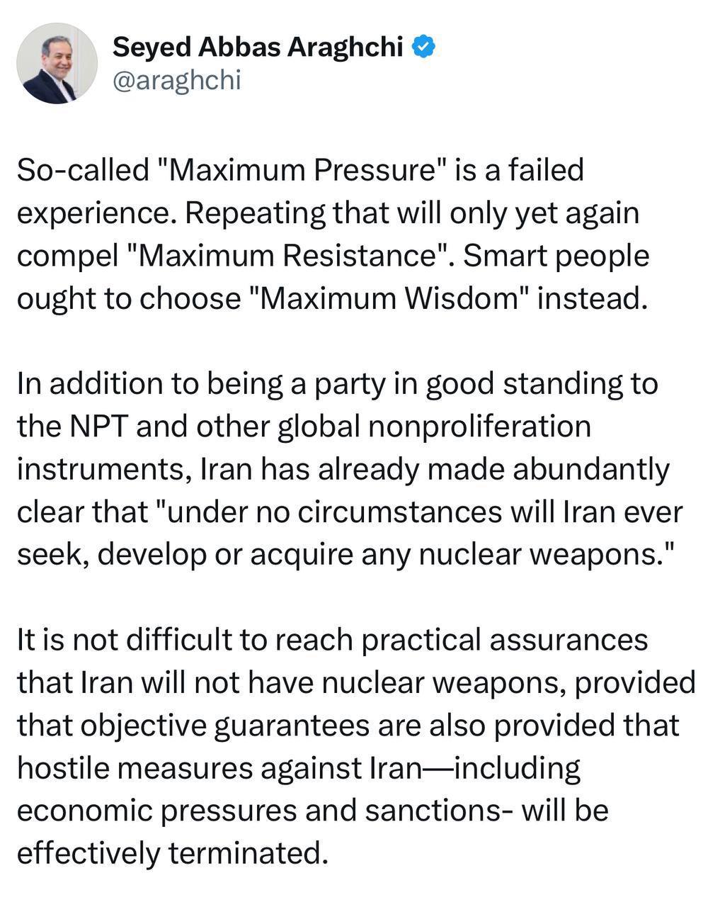 کنایه عراقچی به ترامپ