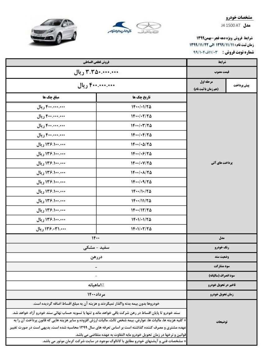 طرح فروش اقساطی کرمان موتور