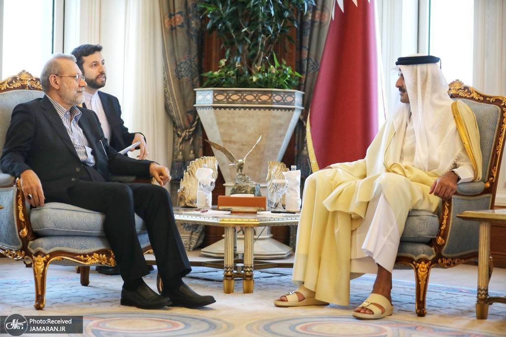 دیدار و گفت و گوی علی لاریجانی با امیر قطر (1)