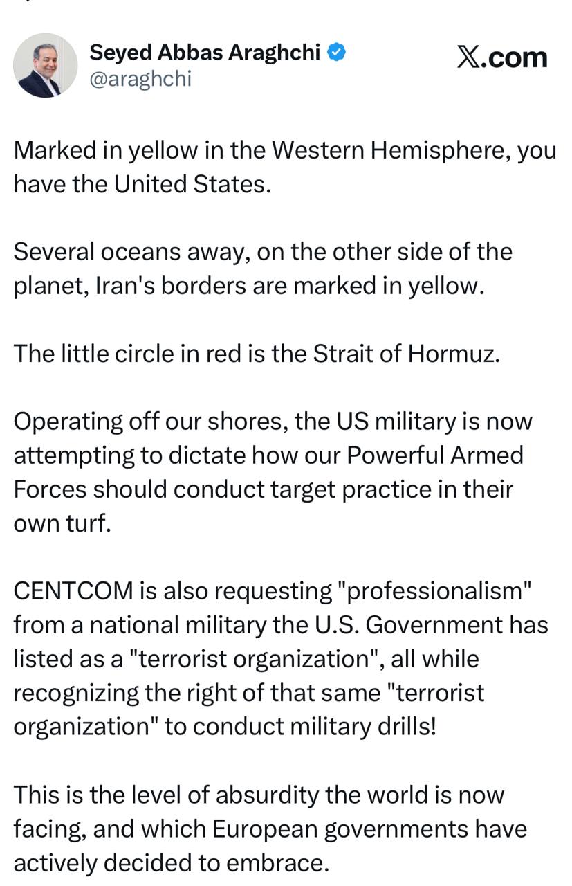 واکنش عراقچی به حضور نیروهای بیگانه در منطقه خلیج فارس (1)