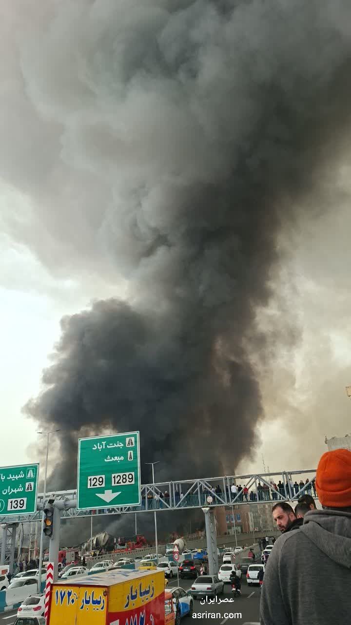 تصاویری از آتش سوزی در تهران امروز در جنت‌آباد (2)