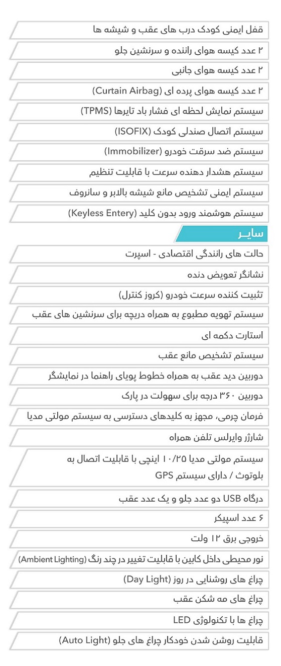 مشخصات رسپکت سدان جدید بهمن موتور