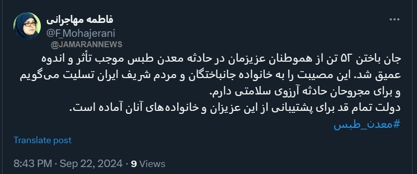 سخنگوی دولت در مورد حادثه طبس چه گفت