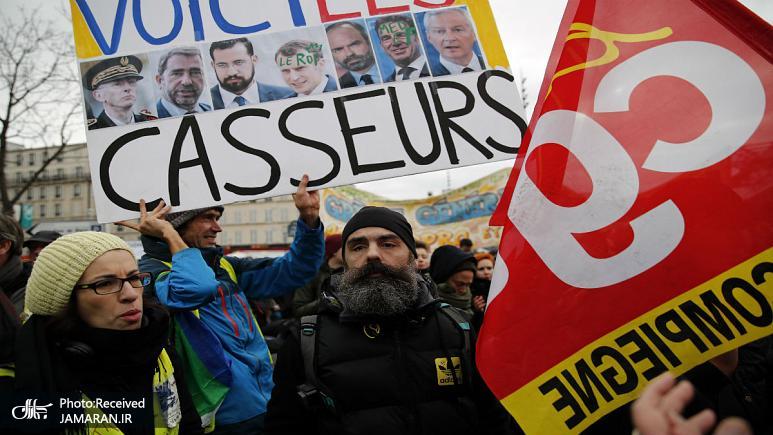 دستگیری+دست_کم+۱۵+نفر+در+شمال+پاریس+در+جریان+اعتراضات+جلیقه_+زردهای+فرانسه