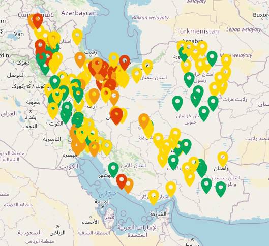 ادامه آلودگی هوا در برخی شهرهای کشور