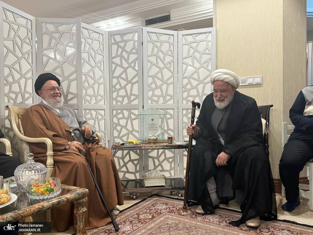 دیدار آیتالله موسوی خوئینیها با مهدی کروبی (2)