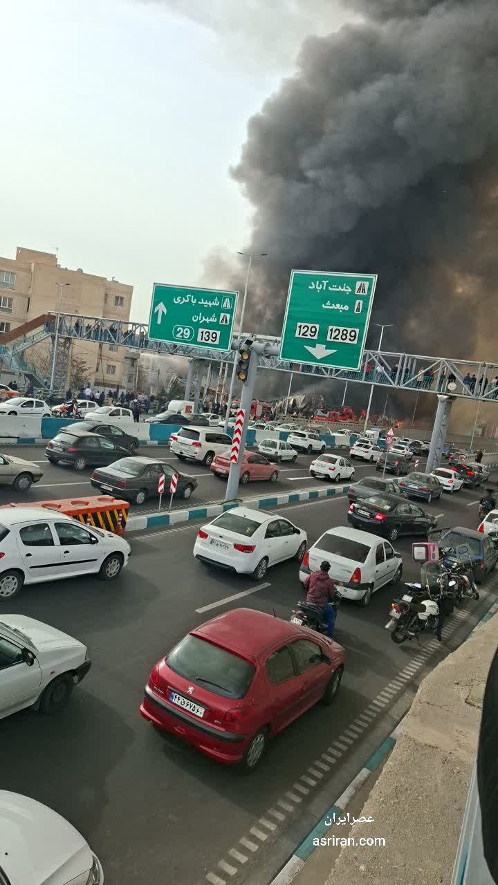 تصاویری از آتش سوزی در تهران امروز در جنت‌آباد (4)