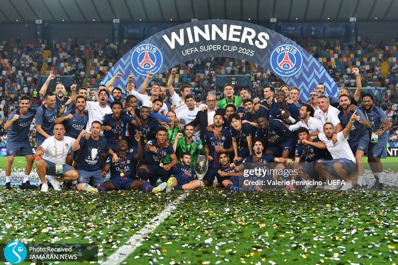 جشن قهرمانی پاری سن ژرمن در سوپرکاپ اروپا