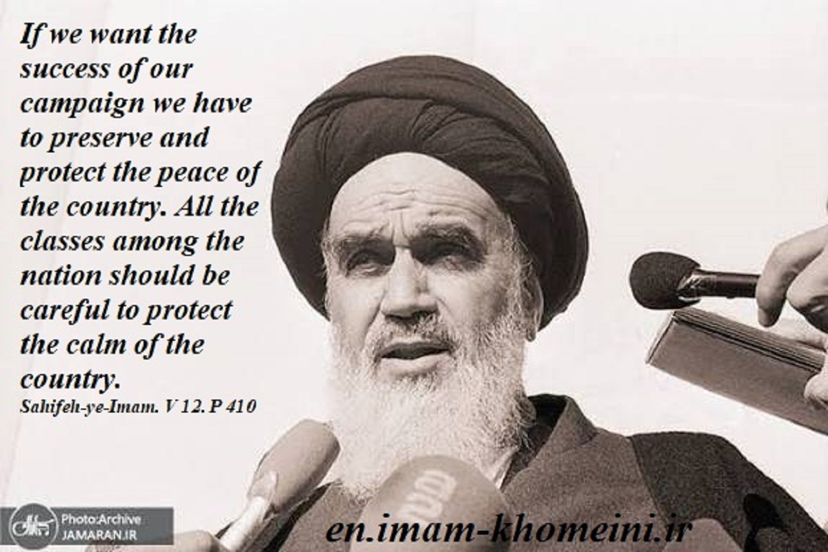 Peace and calm—a necessity for the country