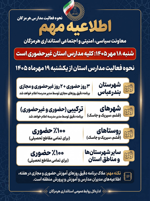 تعطیلی مدارس 18 مهر