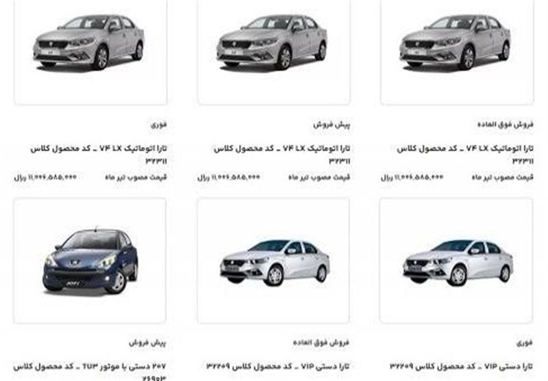 قیمت جدید محصولات ایران خودرو. 2