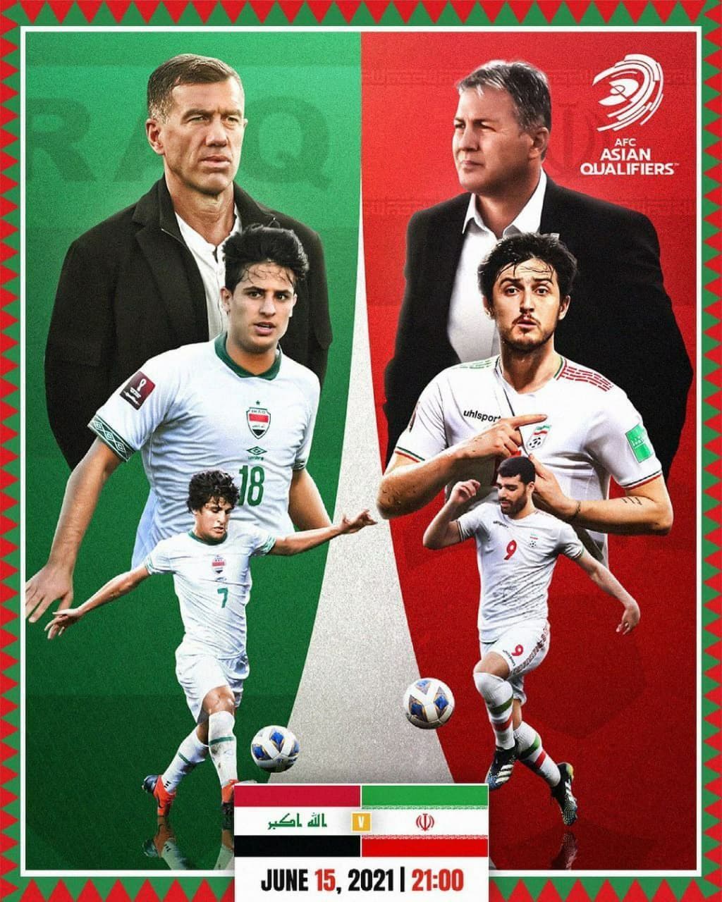 پوستر AFC به مناسبت بازی ایران و عراق