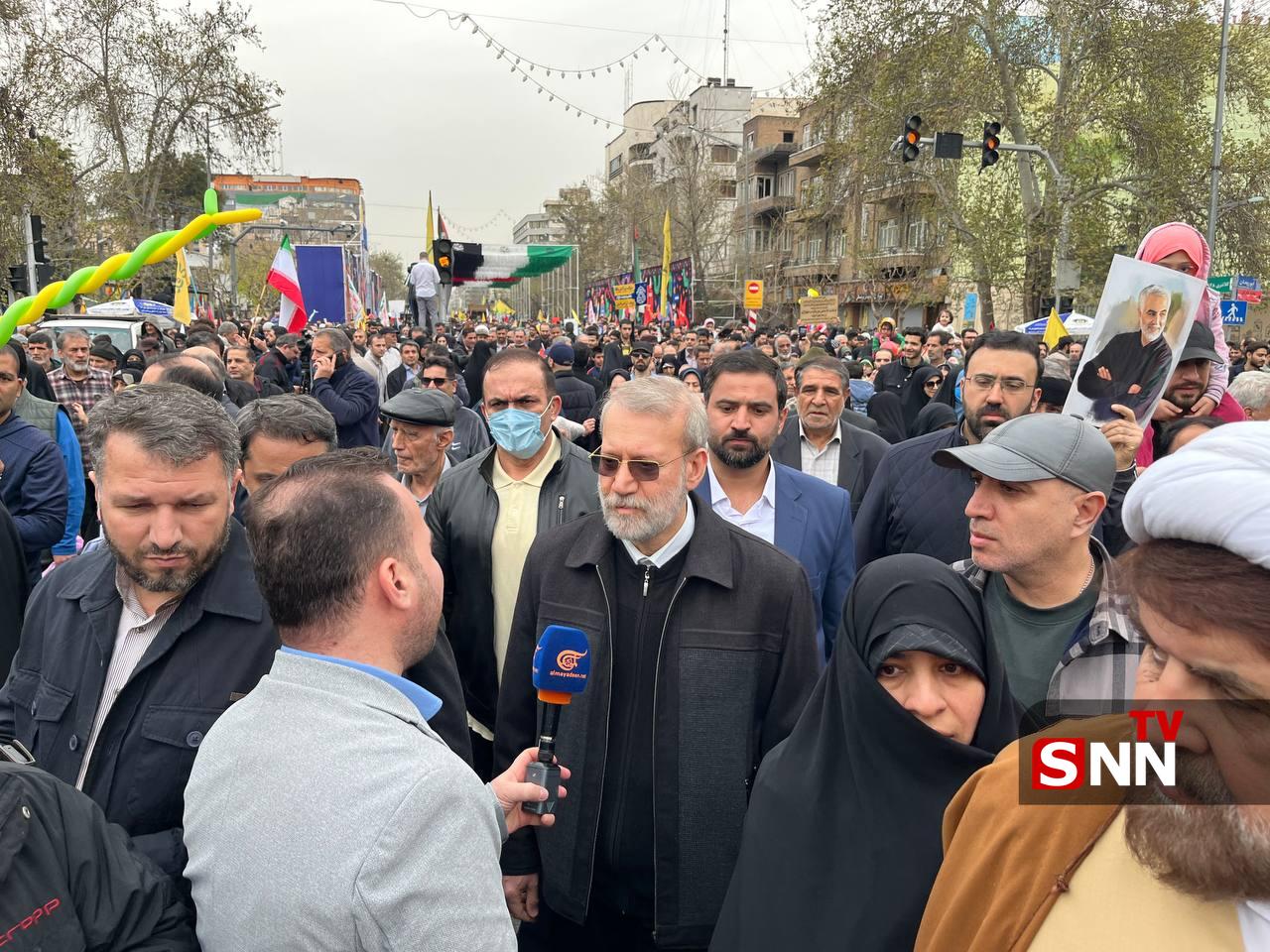  حضور علی لاریجانی در راهپیمایی روز قدس در تهران