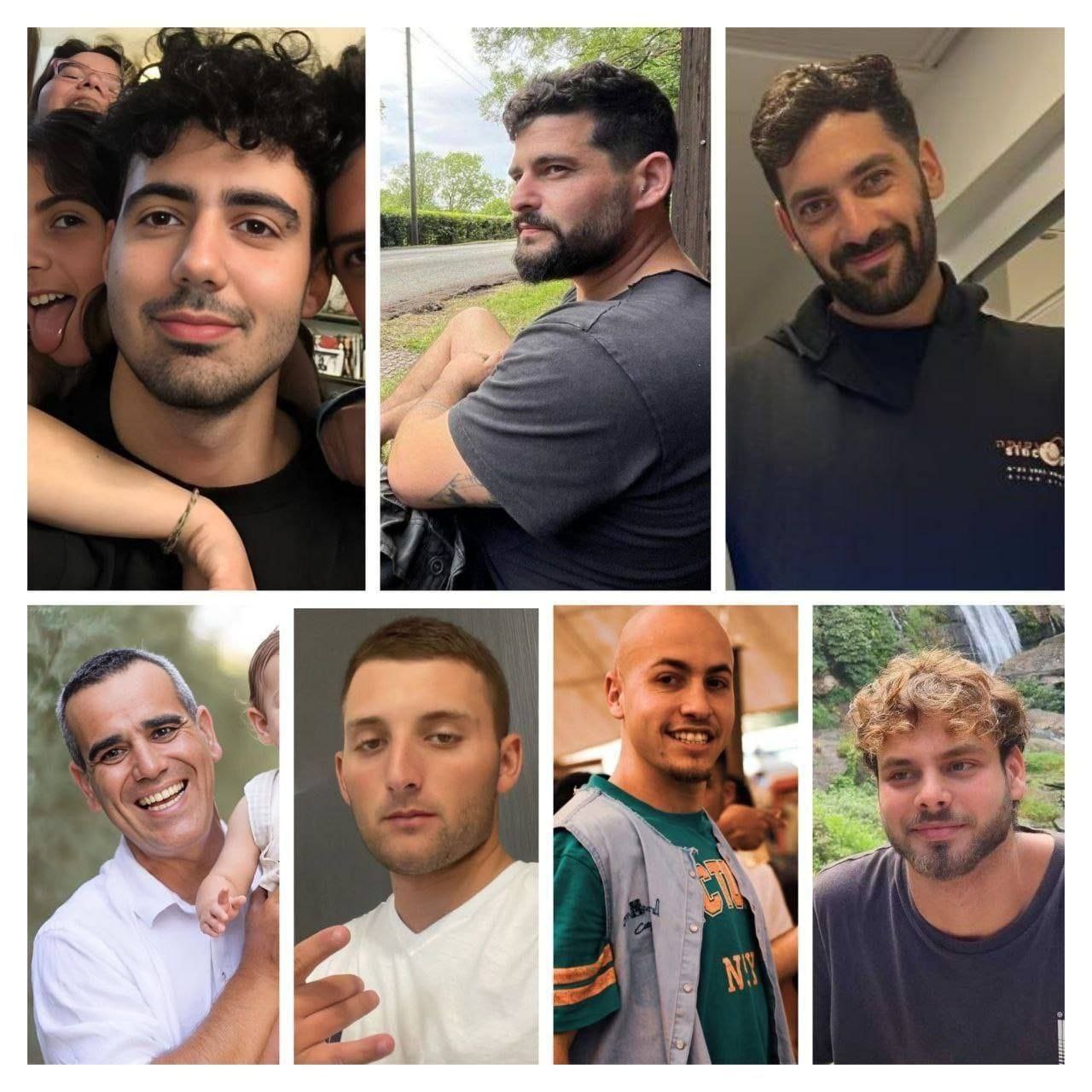 تصاویر ۷ اسیر اسرائیلی که لحظاتی پیش توسط حماس آزاد شدند