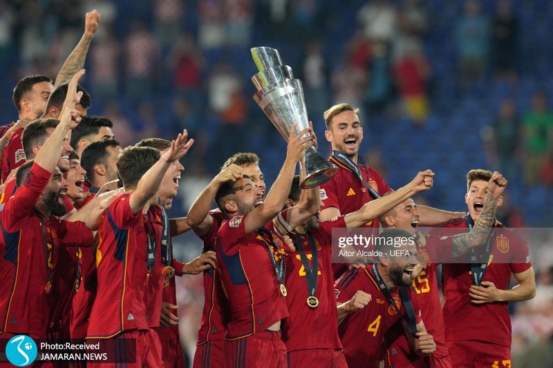 جشن قهرمانی اسپانیا در لیگ ملت های اروپا ۲۰۲۳