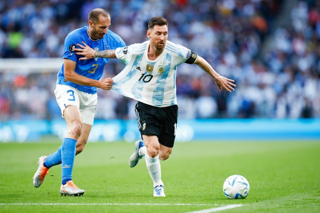 جورجو کیه لینی/ بازی ایتالیا و آرژانتین/ لیونل مسی