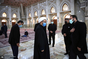 اقامه نماز بر پیکر مرحوم حاج محمد کمساری توسط سید حسن خمینی