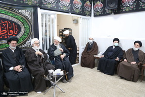 عزاداری شهادت حضرت فاطمه(س) در بیت آیت الله دوستی زنجانی با حضور سید حسن خمینی