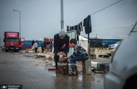  حمله طوفان و هوای سرد به آوارگان فلسطینی در رفح (9)