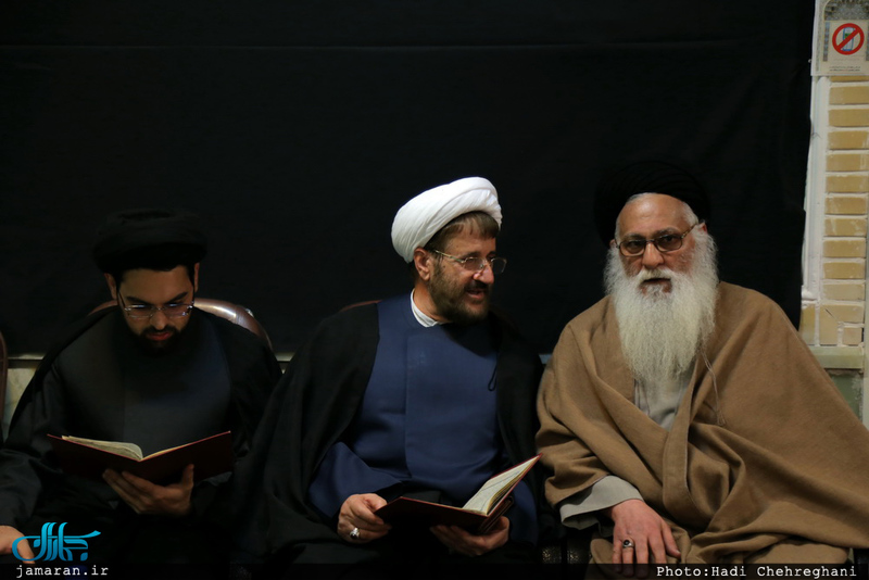 مراسم عزاداری حضرت زهرا(س) در مدرسه علمیه با حضور سید علی خمینی