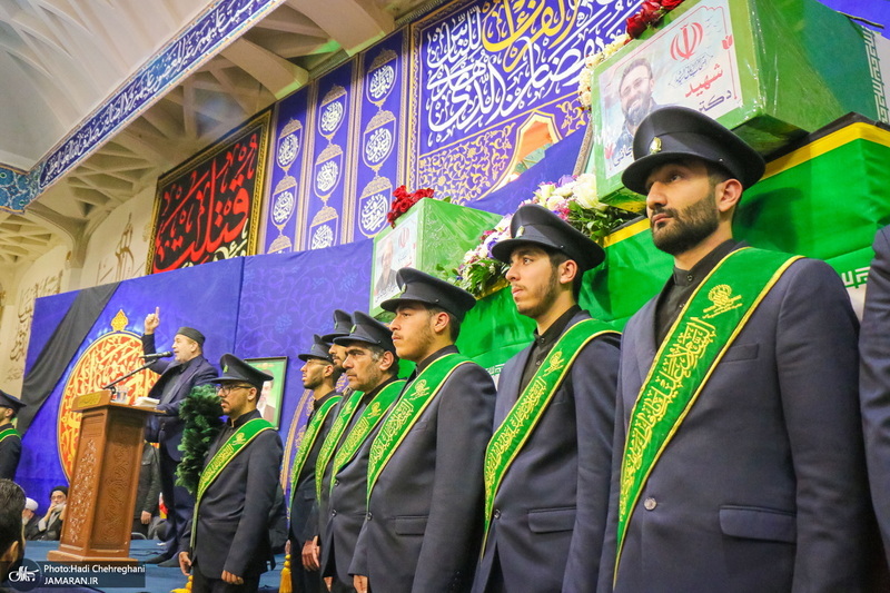 مراسم استقبال و وداع با پیکر مطهر شهید علی لاریجانی در قم