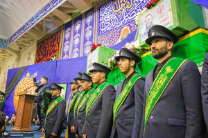مراسم استقبال و وداع با پیکر مطهر شهید علی لاریجانی در قم