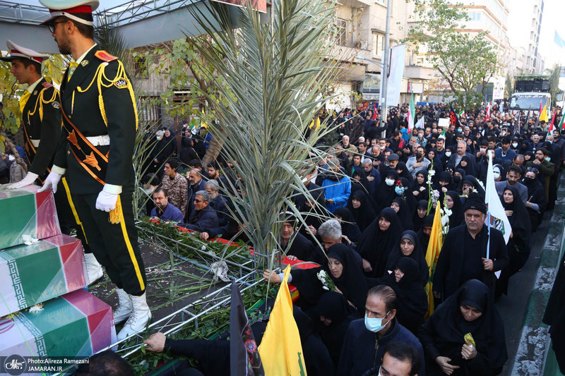 تشییع پیکرهای۱۱۰ شهید گمنام دفاع مقدس در تهران