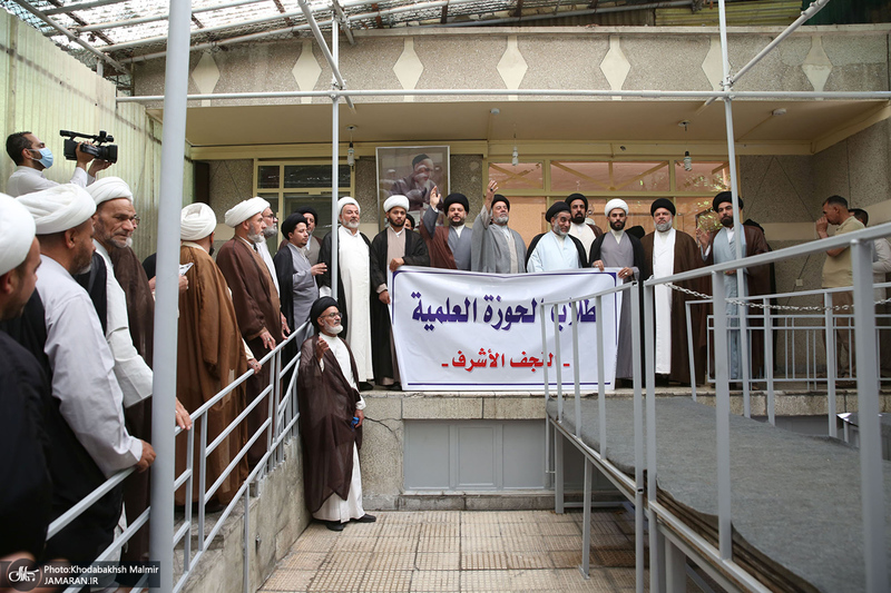 دیدار جمعی از طلاب حوزه علمیه نجف اشرف با سید حسن خمینی‎