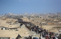 سیل بازگشت فلسطینیان به خانه‌هایشان در غزه (2)