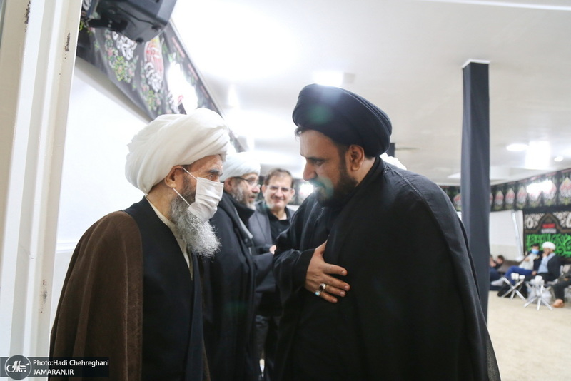 عزاداری شهادت حضرت فاطمه(س) در بیت آیت الله دوستی زنجانی با حضور سید حسن خمینی