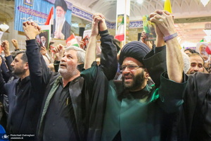 مراسم استقبال و وداع با پیکر مطهر شهید علی لاریجانی در قم