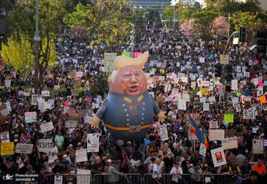 تظاهرات گسترده مردم آمریکا در اعتراض به سیاست‌های ترامپ و ماسک + عکس ها