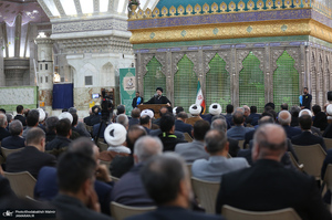 مراسم تجدید میثاق رئیس و نمایندگان مجلس شورای اسلامی با آرمان های امام خمینی (س)