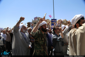 مراسم تشییع پیکر مطهر شهید حمله تروریستی اخیر حجت الاسلام تقوی در قم