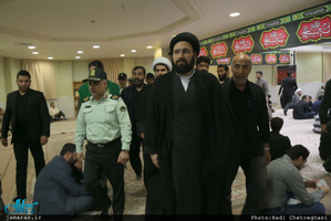 عزاداری اباعبدالله الحسین(ع) در بیت آیت الله العظمی جوادی آملی با حضور سید علی خمینی