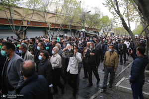 مراسم تشییع و خاکسپاری پیکر آیت الله ری شهری (ره) در حرم حضرت عبدالعظیم حسنی (ع)