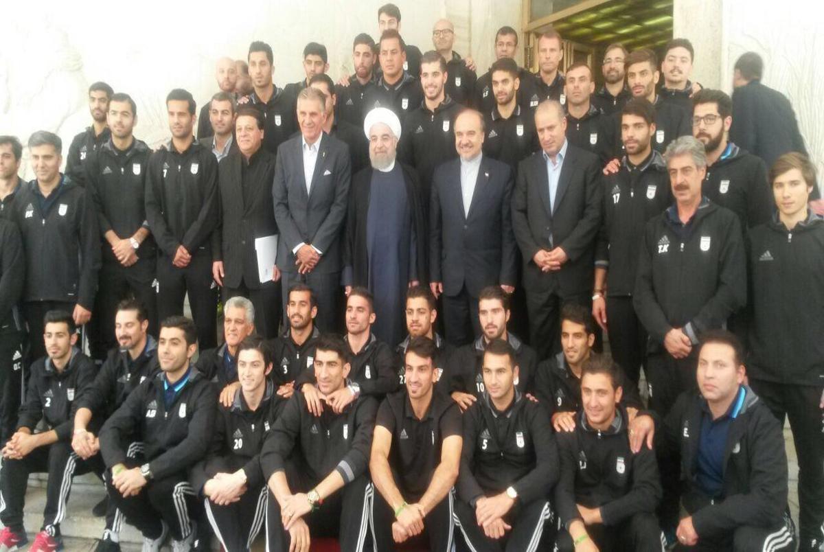 گزارش کامل دیدار رئیس جمهور با تیم ملی فوتبال + تصاویر و حاشیه ها/ روحانی:  می توانیم در جام جهانی به دور بعدی صعود کنیم