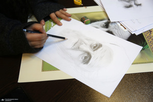 ورکشاپ هنر ی دانش آموزان هنرستان یادگار امام در حسینیه جماران