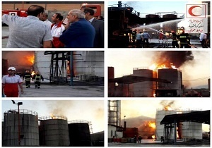 آتش‌سوزی واحد فرآوری مشتقات نفتی در کرمانشاه  فوت و سوختگی شدید دو کارگر