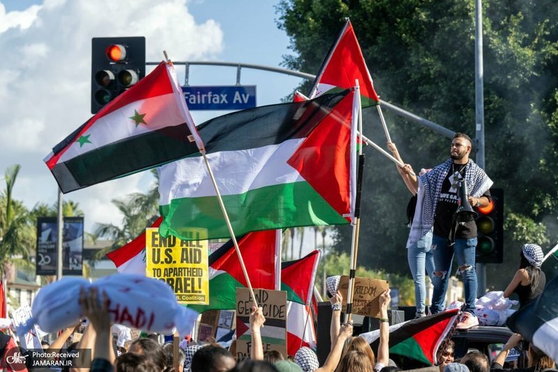 راهپیمایی مردم لس آنجلس در حمایت از آتش بس در غزه