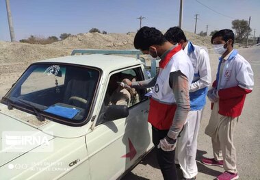 نیروهای هلال احمر در مبادی ورود و خروج ۵ شهرستان سیستان و بلوچستان مستقر شدند