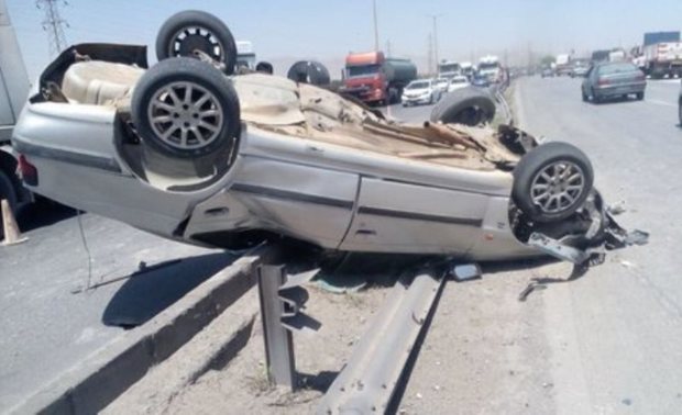 واژگونی پژو پارس در جاده اهواز - شوش 2 کشته بر جا گذاشت