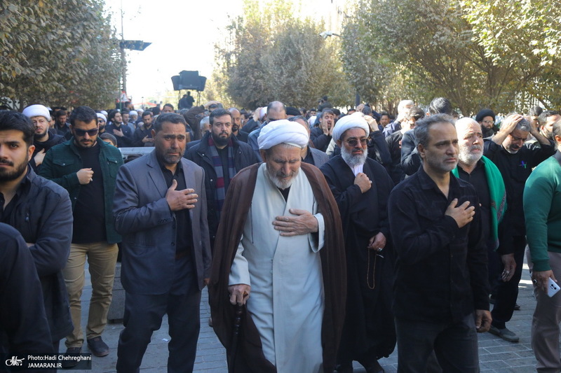 دسته عزاداری روز شهادت حضرت زهرا (س) با حضور آیت الله العظمی وحید خراسانی
