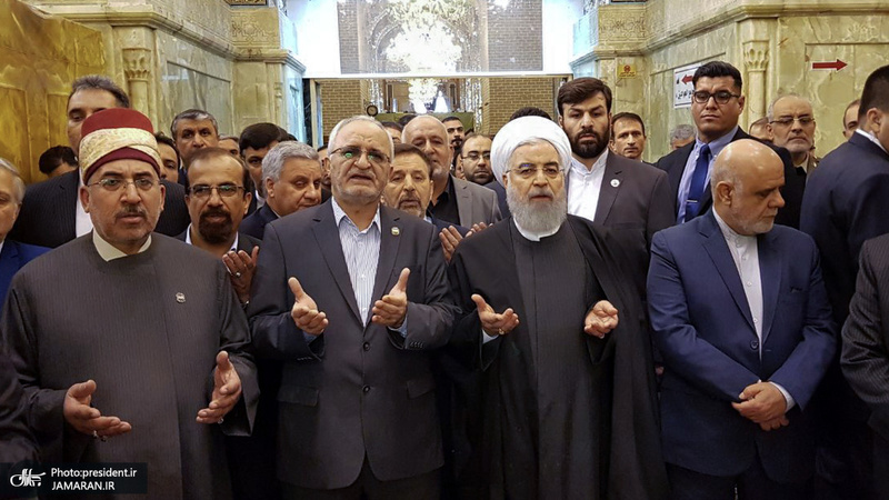 زیارت حرمین شریفین امام کاظم(ع) و امام جواد(ع) توسط رئیس جمهور