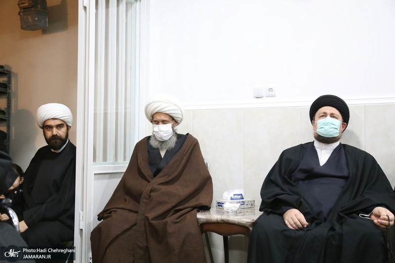 عزاداری شهادت حضرت فاطمه(س) در بیت آیت الله دوستی زنجانی با حضور سید حسن خمینی