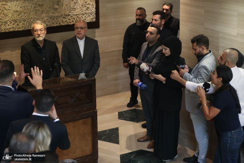 نشست خبری علی لاریجانی در بیروت