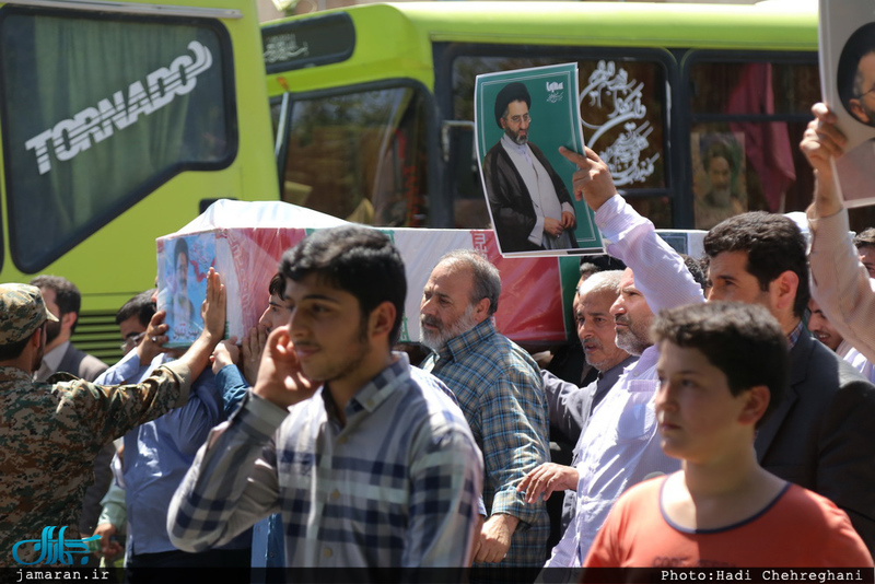 مراسم تشییع پیکر مطهر شهید حمله تروریستی اخیر حجت الاسلام تقوی در قم