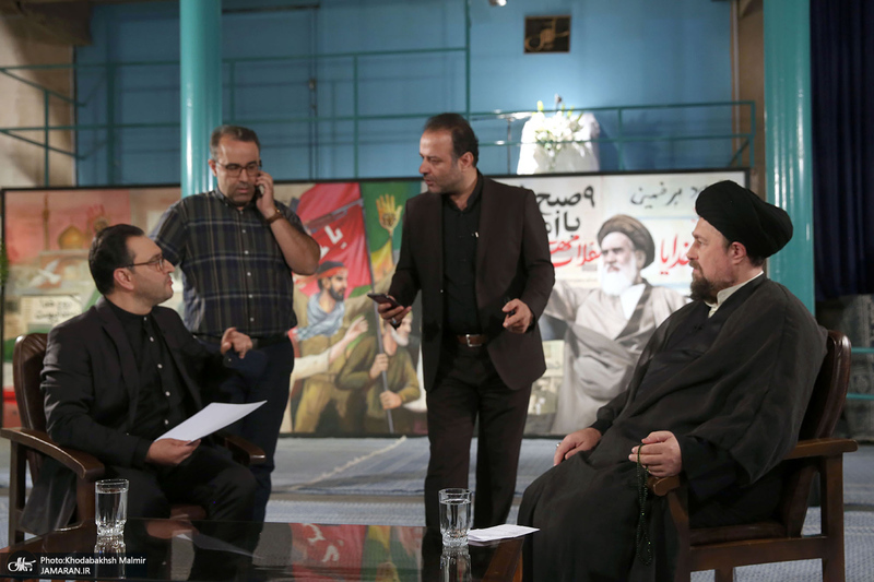 پشت صحنه برنامه تلویزیونی «صف اول» با حضور سید حسن خمینی