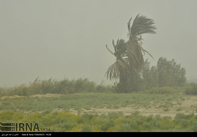 وزش باد شدید همراه با گرد و خاک در هندیجان